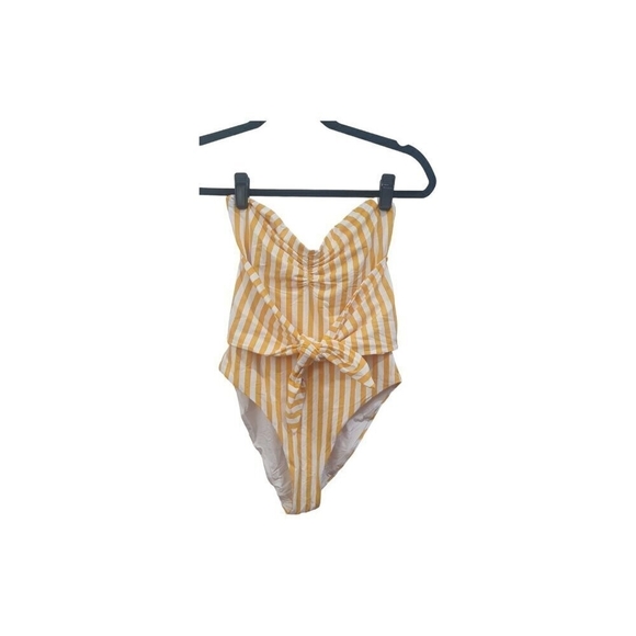 Onia Women's x WeWoreWhat Capri One Piece, Cabana Stripe Citrus, Size Small - Picture 5 of 9